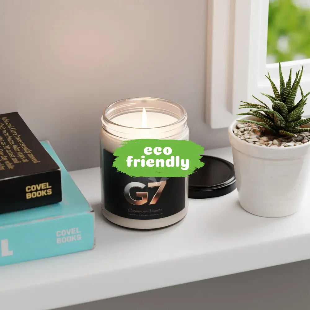 Soy Candle Various Scents — G7 Metallic Logo Label by Obsinamon Scented Jar (9 oz) Home Decor