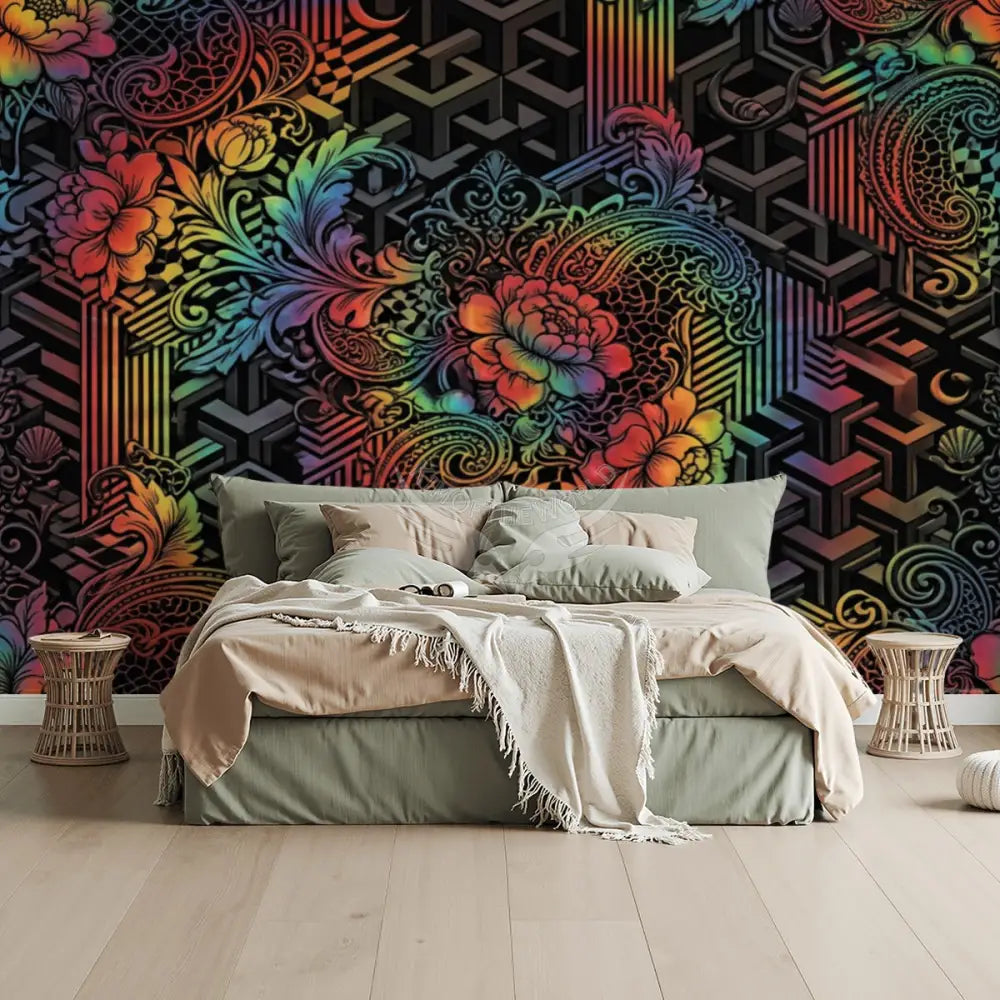 Spectrum Geometric Unpasted Mural Wallpaper 144’’x100’’ 144’’x100’’ Wall Coverings