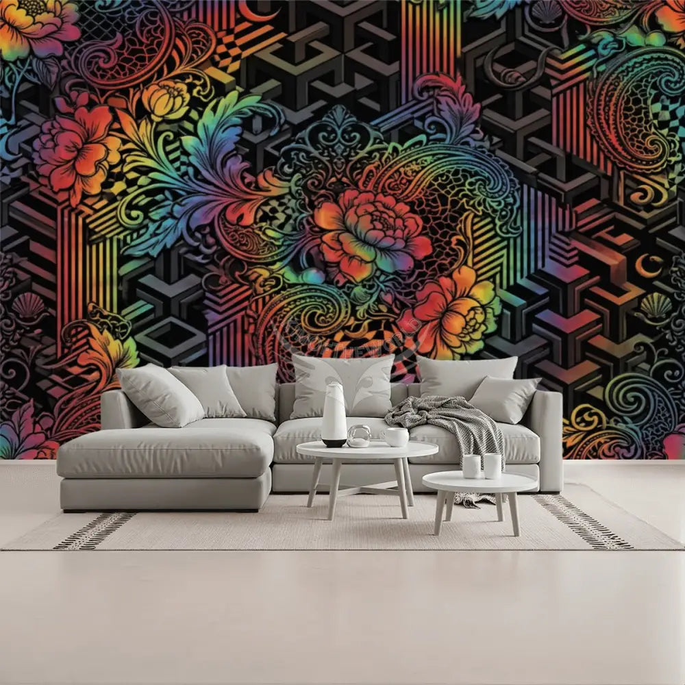 Spectrum Geometric Unpasted Mural Wallpaper 144’’x100’’ 144’’x100’’ Wall Coverings