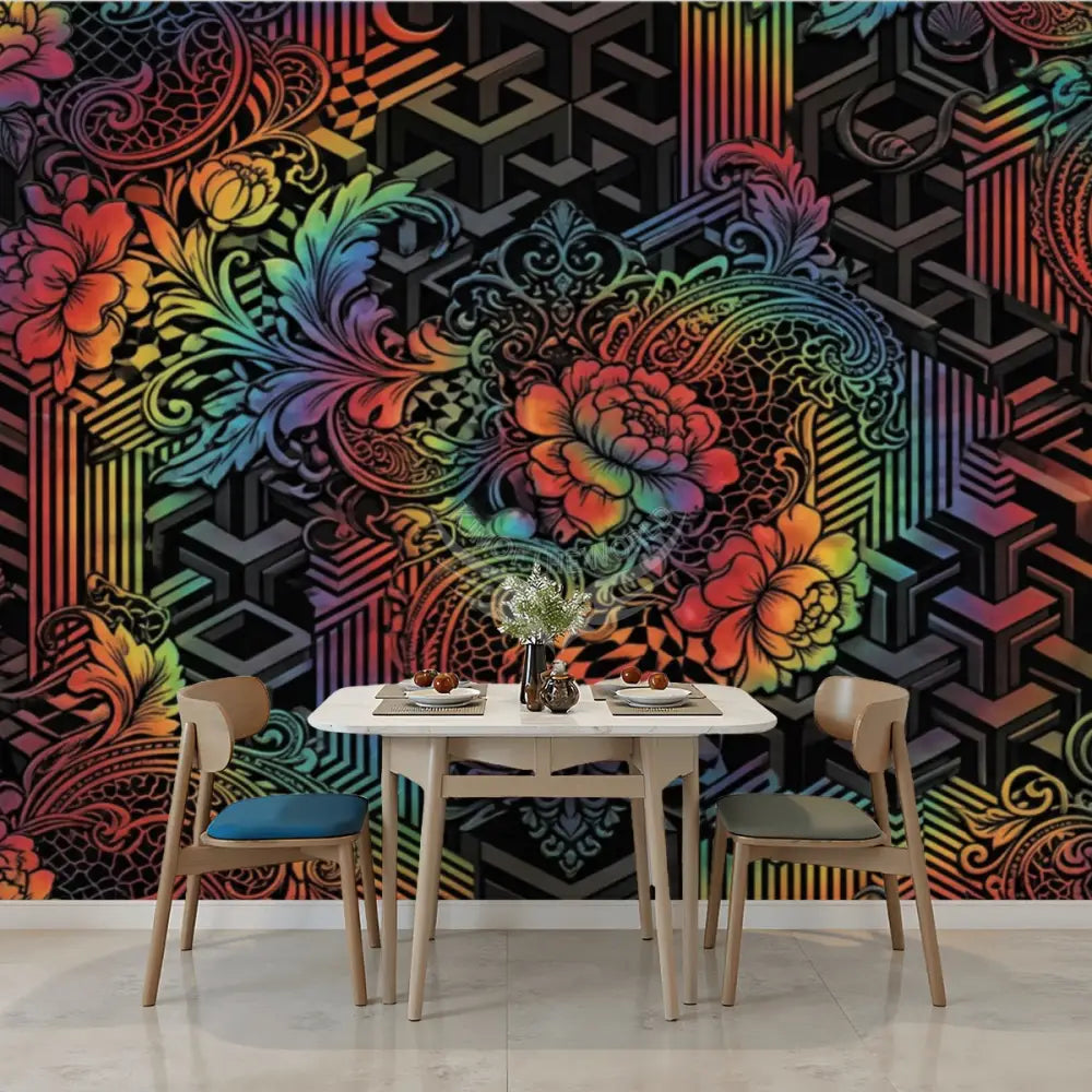 Spectrum Geometric Unpasted Mural Wallpaper 144’’x100’’ 144’’x100’’ Wall Coverings