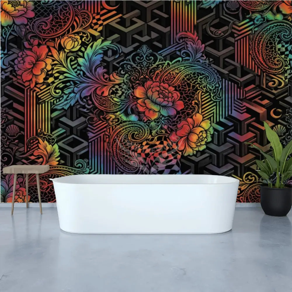 Spectrum Geometric Unpasted Mural Wallpaper 144’’x100’’ 144’’x100’’ Wall Coverings