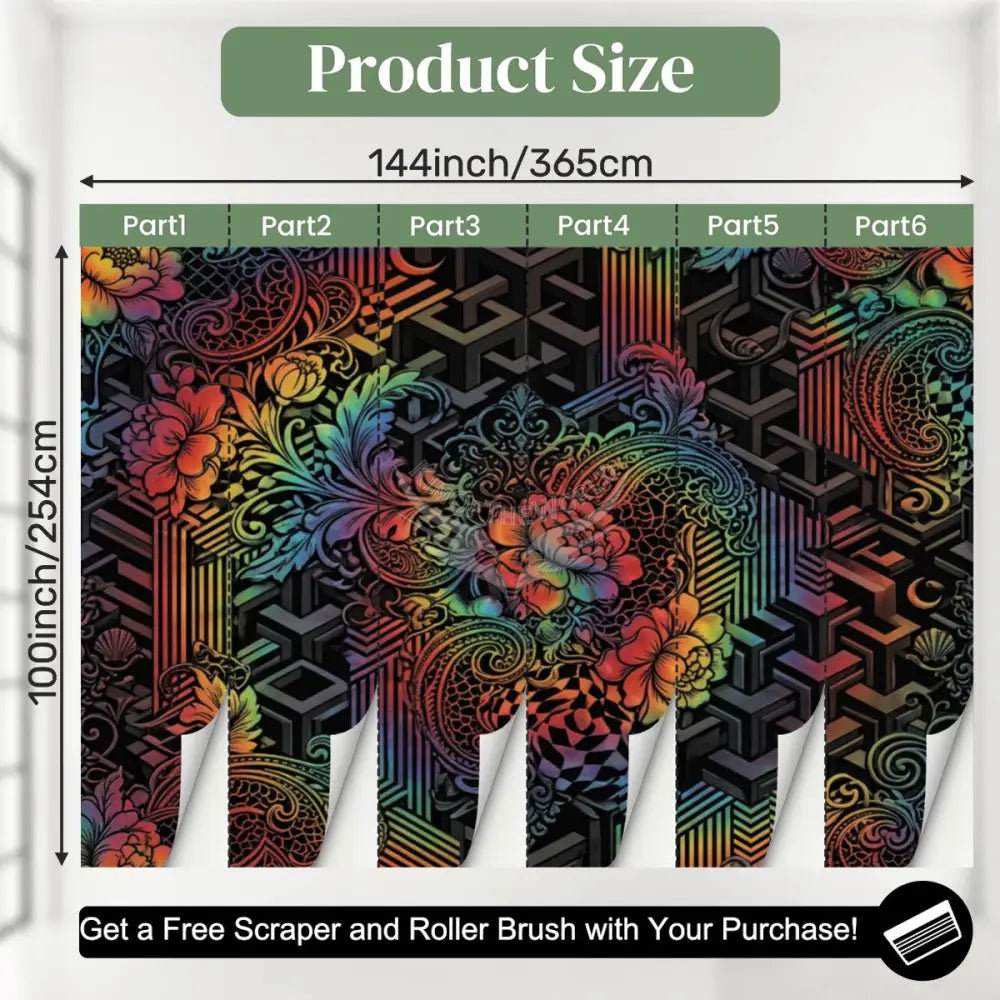 Spectrum Geometric Unpasted Mural Wallpaper 144’’x100’’ 144’’x100’’ Wall Coverings