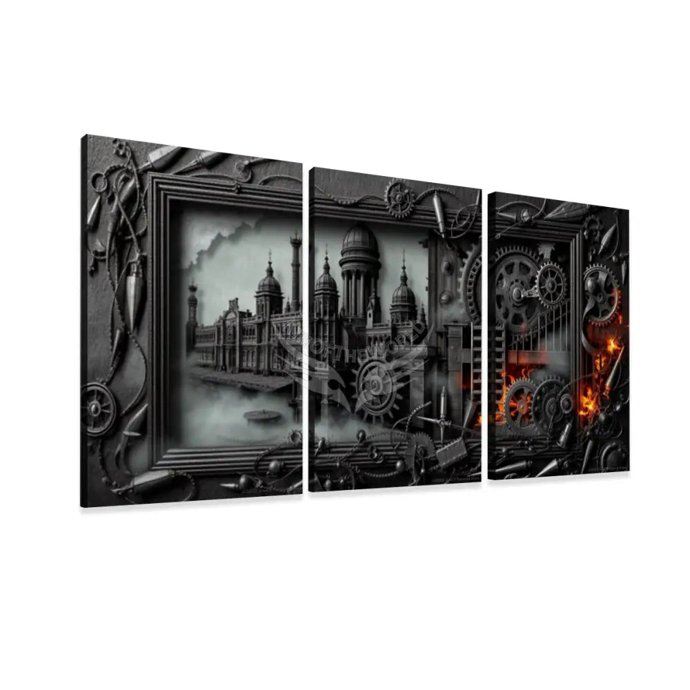 Steam track x 3 Panels Canvas Prints Wall Art (Set F) 20’’x32’’x3pcs Wall Art