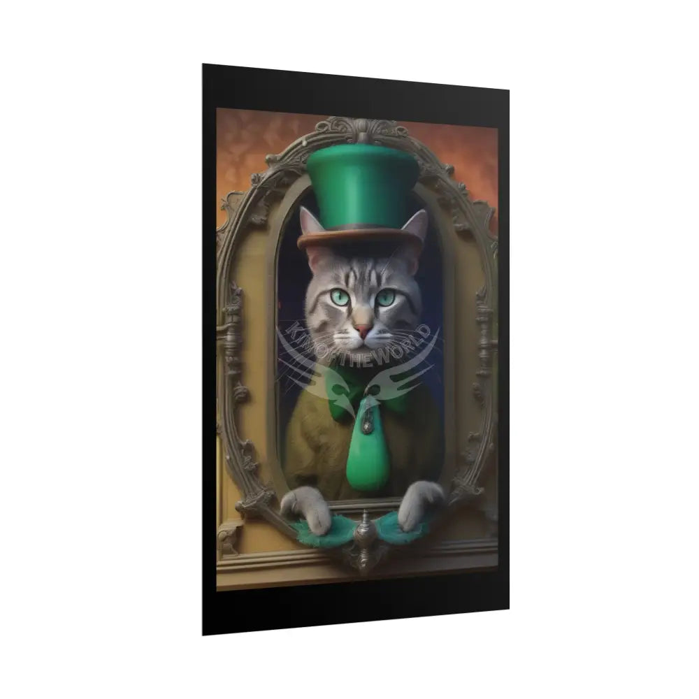 Steampunk Funky Cats Poster — Retro Comical Kitty Art Poster