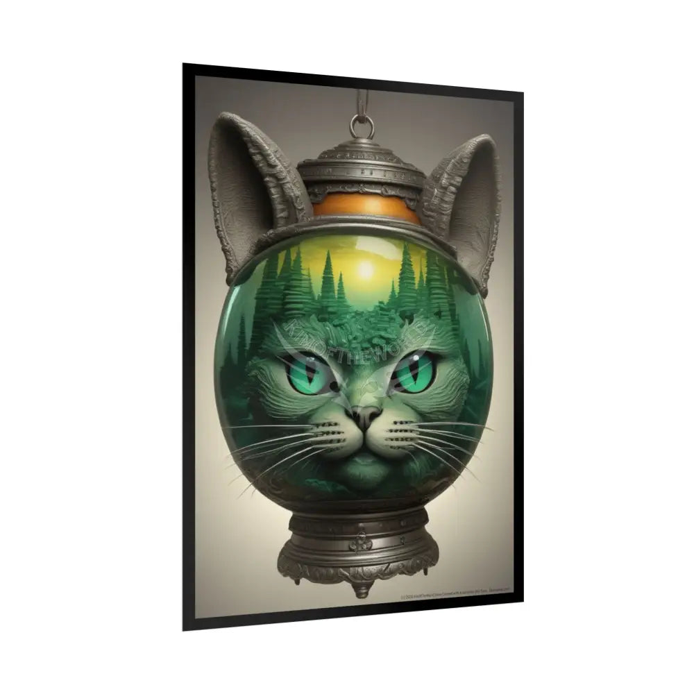 Steampunk Funky Cats Poster — Retro Comical Kitty Art Poster