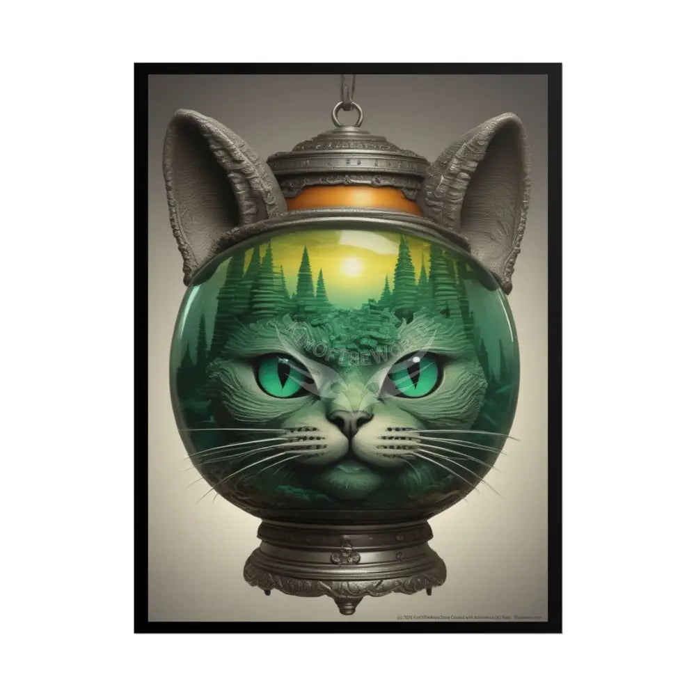Steampunk Funky Cats Poster — Retro Comical Kitty Art 18″ x 24″ (Vertical) / Matte Poster