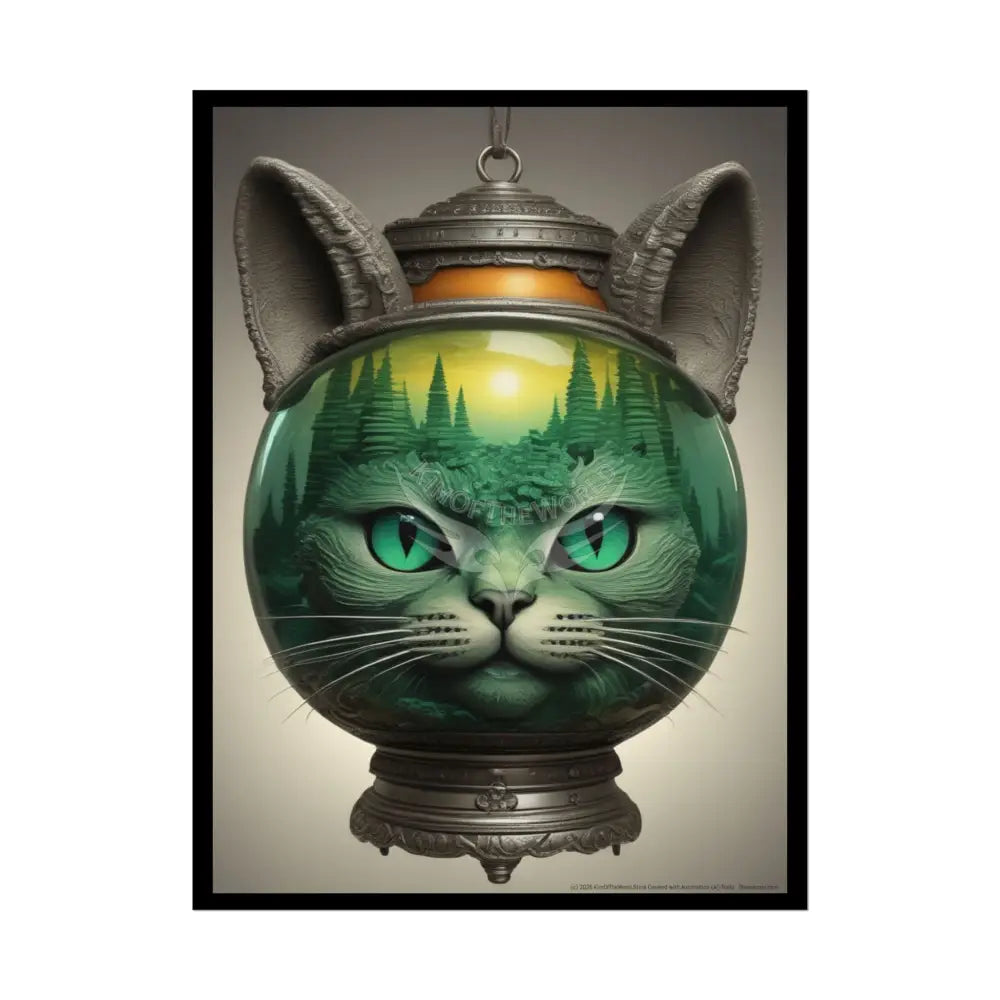 Steampunk Funky Cats Poster — Retro Comical Kitty Art 18″ x 24″ (Vertical) / Semi Glossy Poster