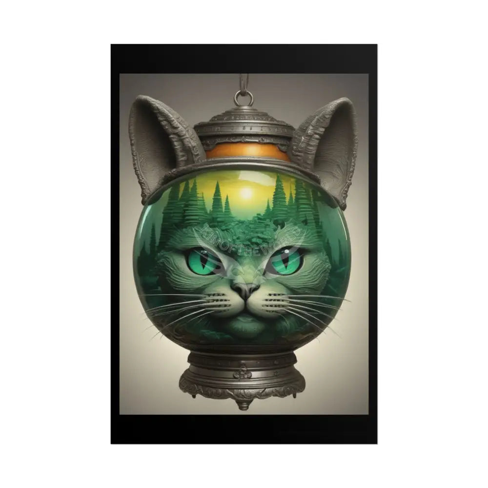 Steampunk Funky Cats Poster — Retro Comical Kitty Art 20″ x 30″ (Vertical) / Matte Poster