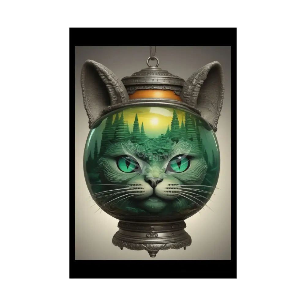 Steampunk Funky Cats Poster — Retro Comical Kitty Art 20″ x 30″ (Vertical) / Semi Glossy Poster