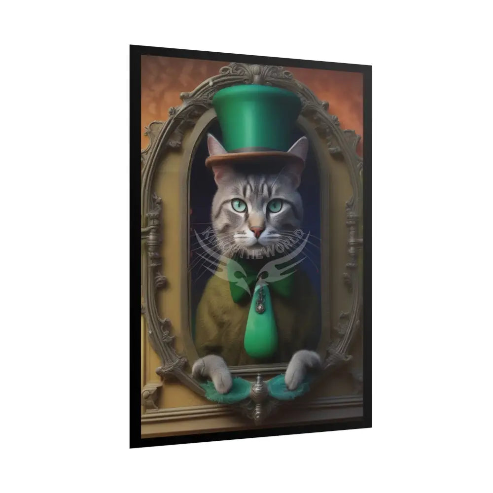 Steampunk Funky Cats Poster — Retro Comical Kitty Art Poster