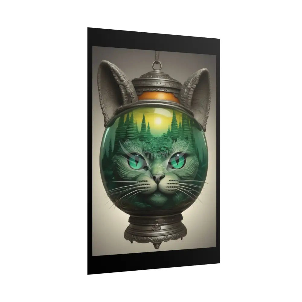 Steampunk Funky Cats Poster — Retro Comical Kitty Art Poster