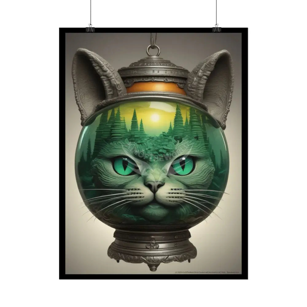 Steampunk Funky Cats Poster — Retro Comical Kitty Art Poster