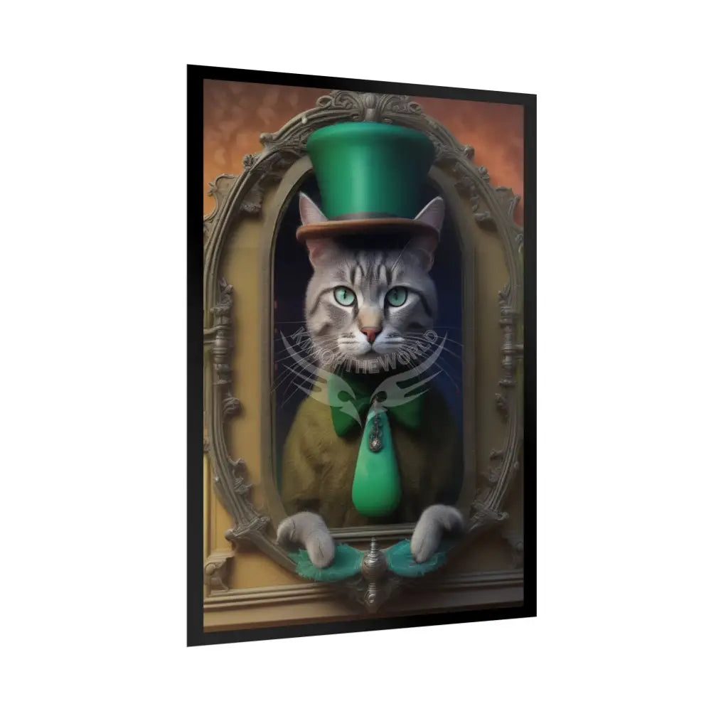 Steampunk Funky Cats Poster — Retro Comical Kitty Art Poster