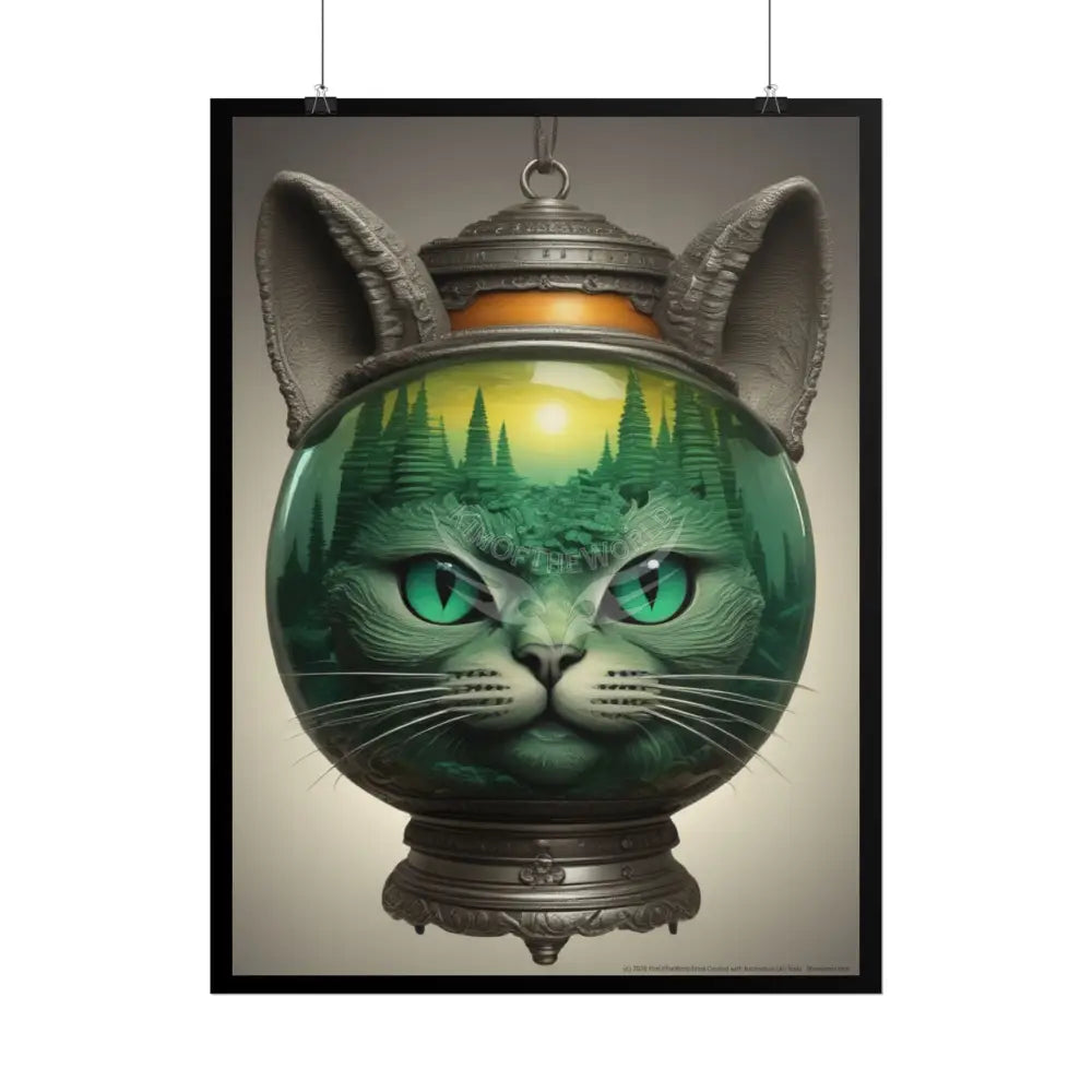 Steampunk Funky Cats Poster — Retro Comical Kitty Art Poster