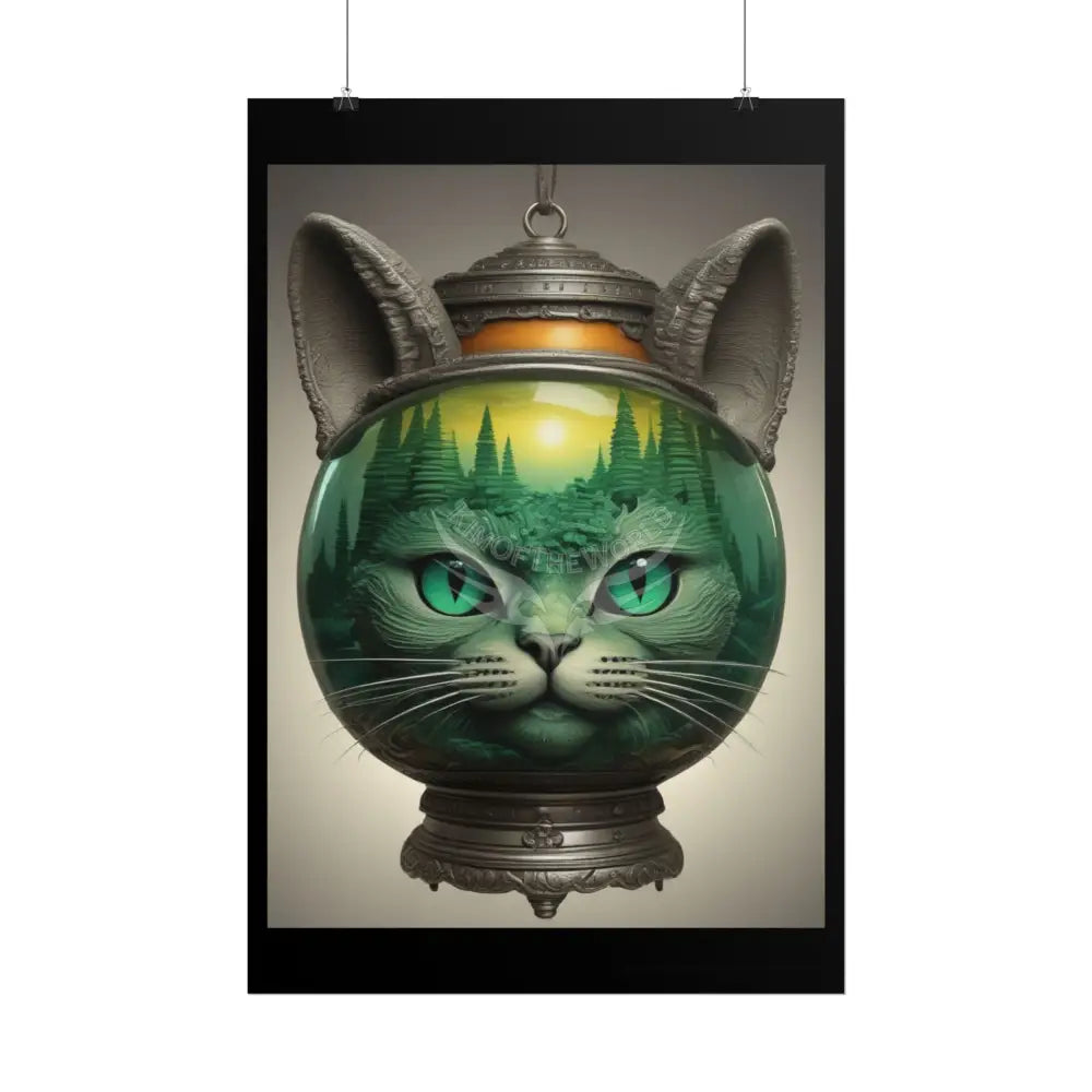Steampunk Funky Cats Poster — Retro Comical Kitty Art Poster