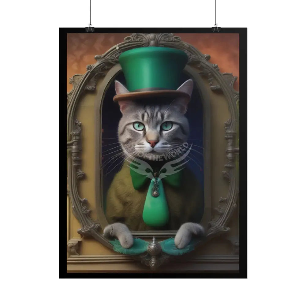 Steampunk Funky Cats Poster — Retro Comical Kitty Art Poster
