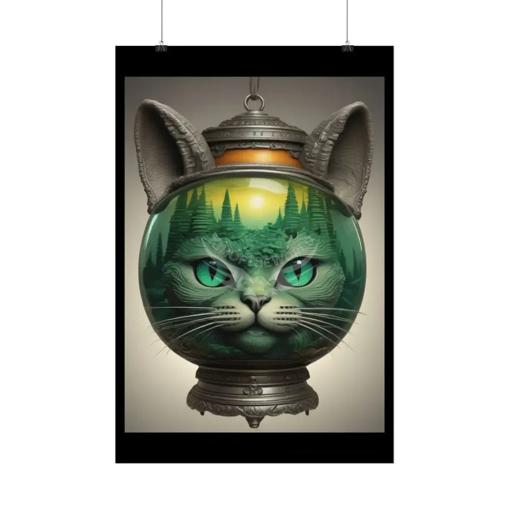 Steampunk Funky Cats Poster — Retro Comical Kitty Art Poster
