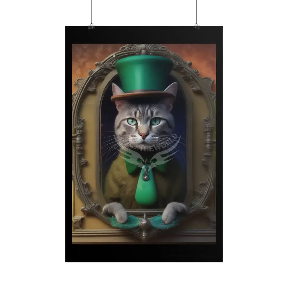 Steampunk Funky Cats Poster — Retro Comical Kitty Art Poster