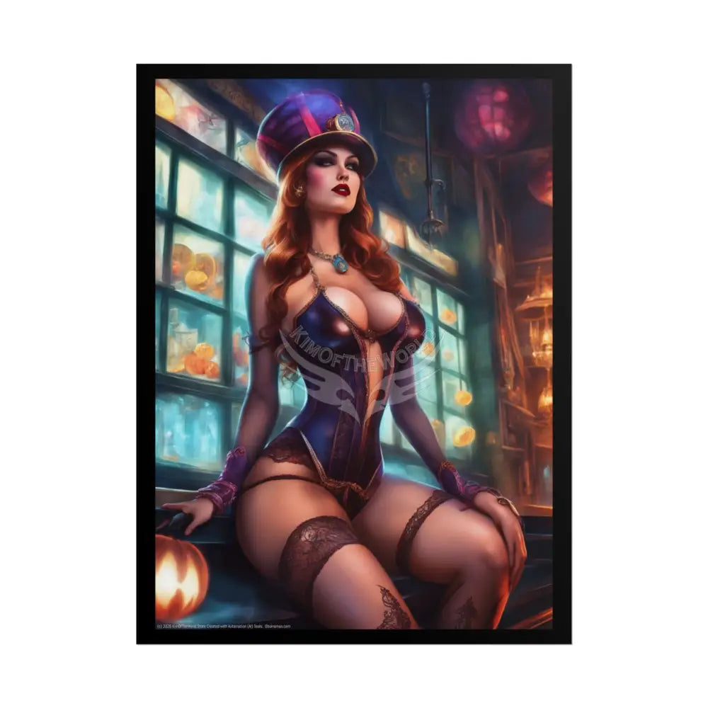 Steampunk Street Fashion Girl Rolled Posters — Subtle Sexy Seductive Wall Art 18″ x 24″ (Vertical) / Matte Poster