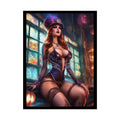 Steampunk Street Fashion Girl Rolled Posters — Subtle Sexy Seductive Wall Art 18″ x 24″ (Vertical) / Semi Glossy Poster