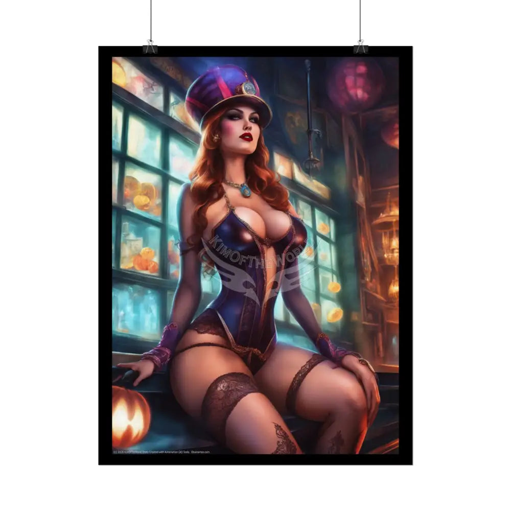 Steampunk Street Fashion Girl Rolled Posters — Subtle Sexy Seductive Wall Art Poster