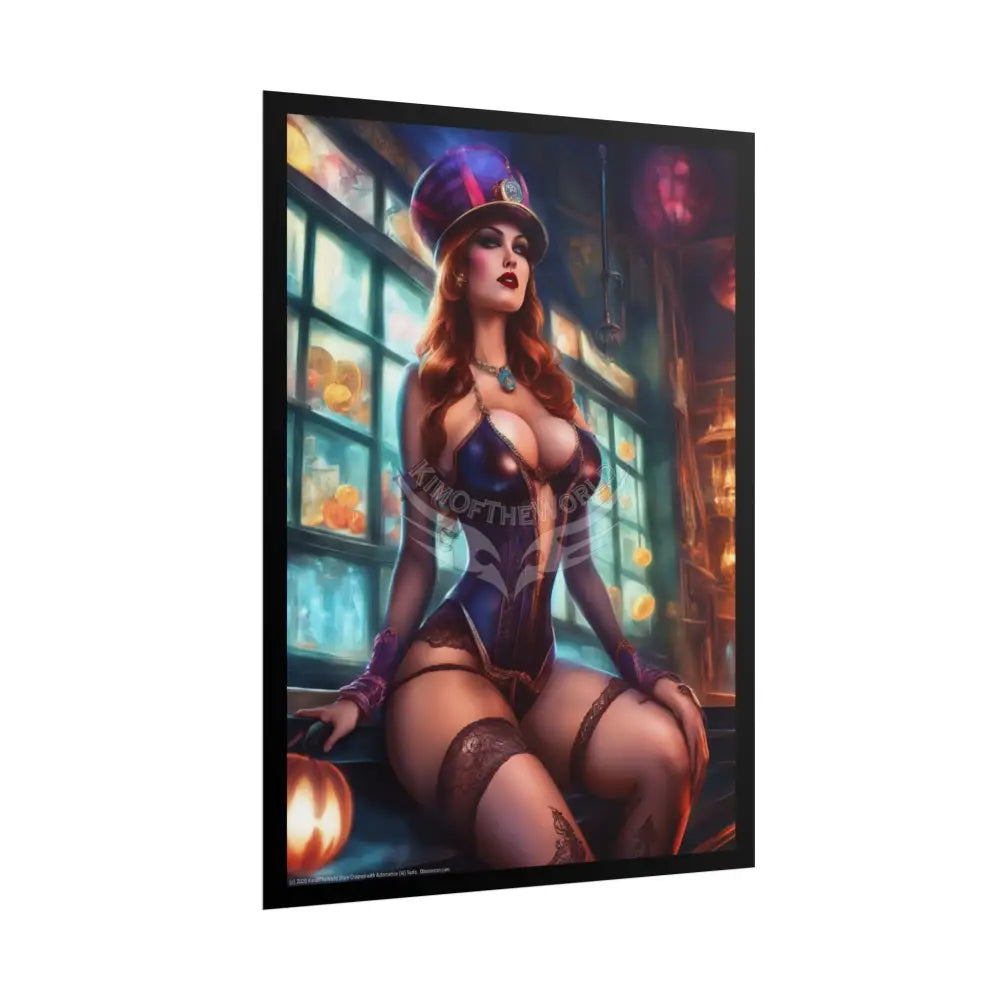 Steampunk Street Fashion Girl Rolled Posters — Subtle Sexy Seductive Wall Art Poster