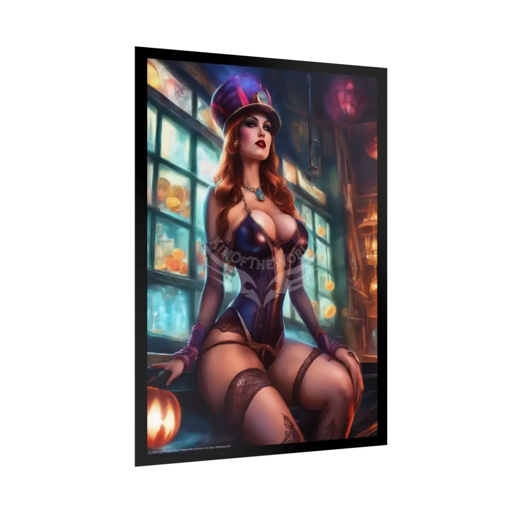 Steampunk Street Fashion Girl Rolled Posters — Subtle Sexy Seductive Wall Art Poster