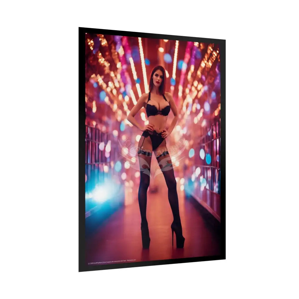 Street Fashion Tall Girlfriend Giantess Girl Rolled Posters — Subtle AI Girl Wall Art Poster