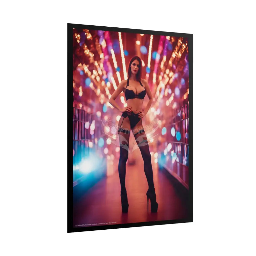 Street Fashion Tall Girlfriend Giantess Girl Rolled Posters — Subtle AI Girl Wall Art Poster