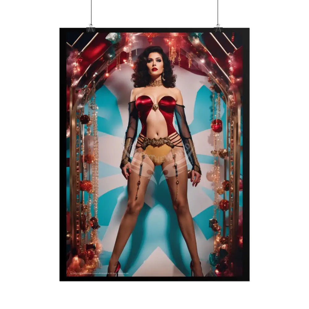 Street Fashion Tall Girlfriend Giantess Girl Rolled Posters — Subtle AI Girl Wall Art Poster