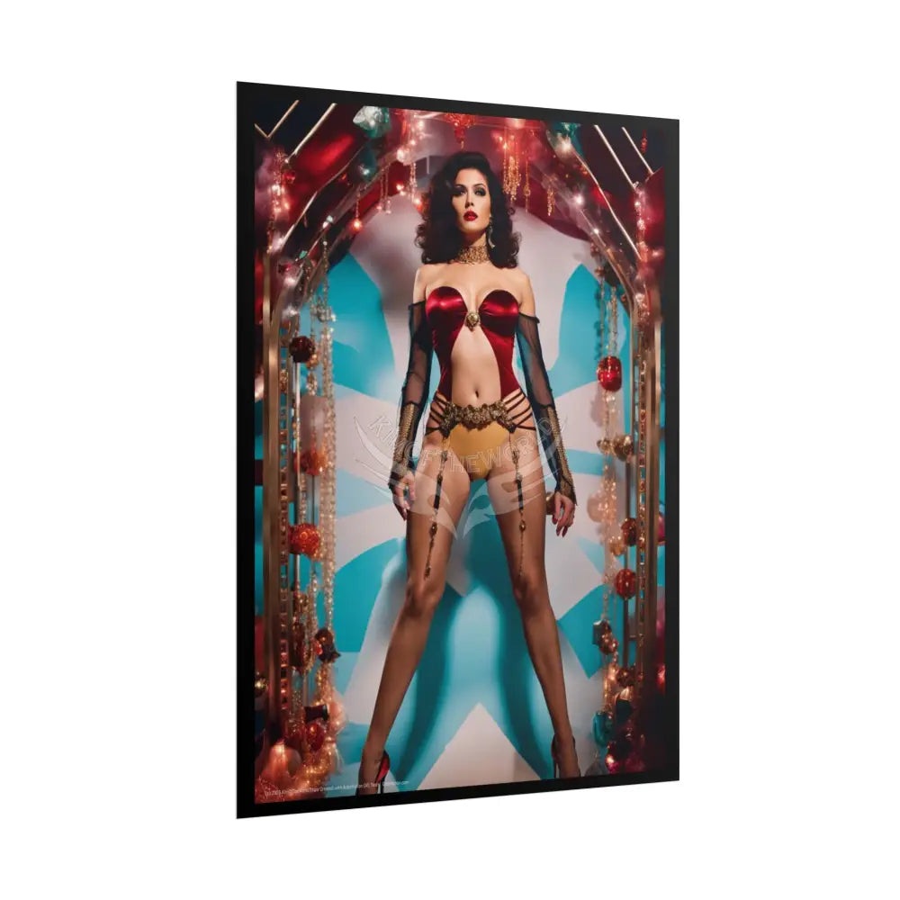 Street Fashion Tall Girlfriend Giantess Girl Rolled Posters — Subtle AI Girl Wall Art Poster