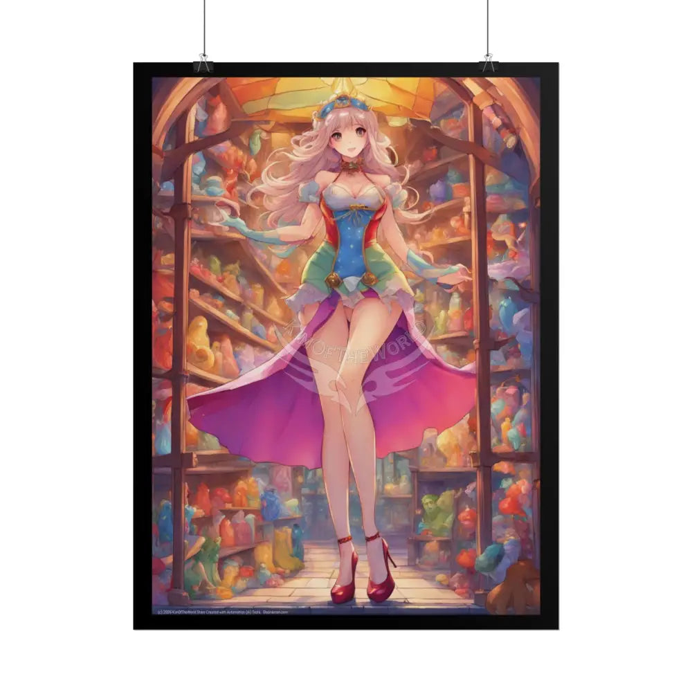 Street Fashion Tall Girlfriend Giantess Girl Rolled Posters — Subtle AI Girl Wall Art Poster