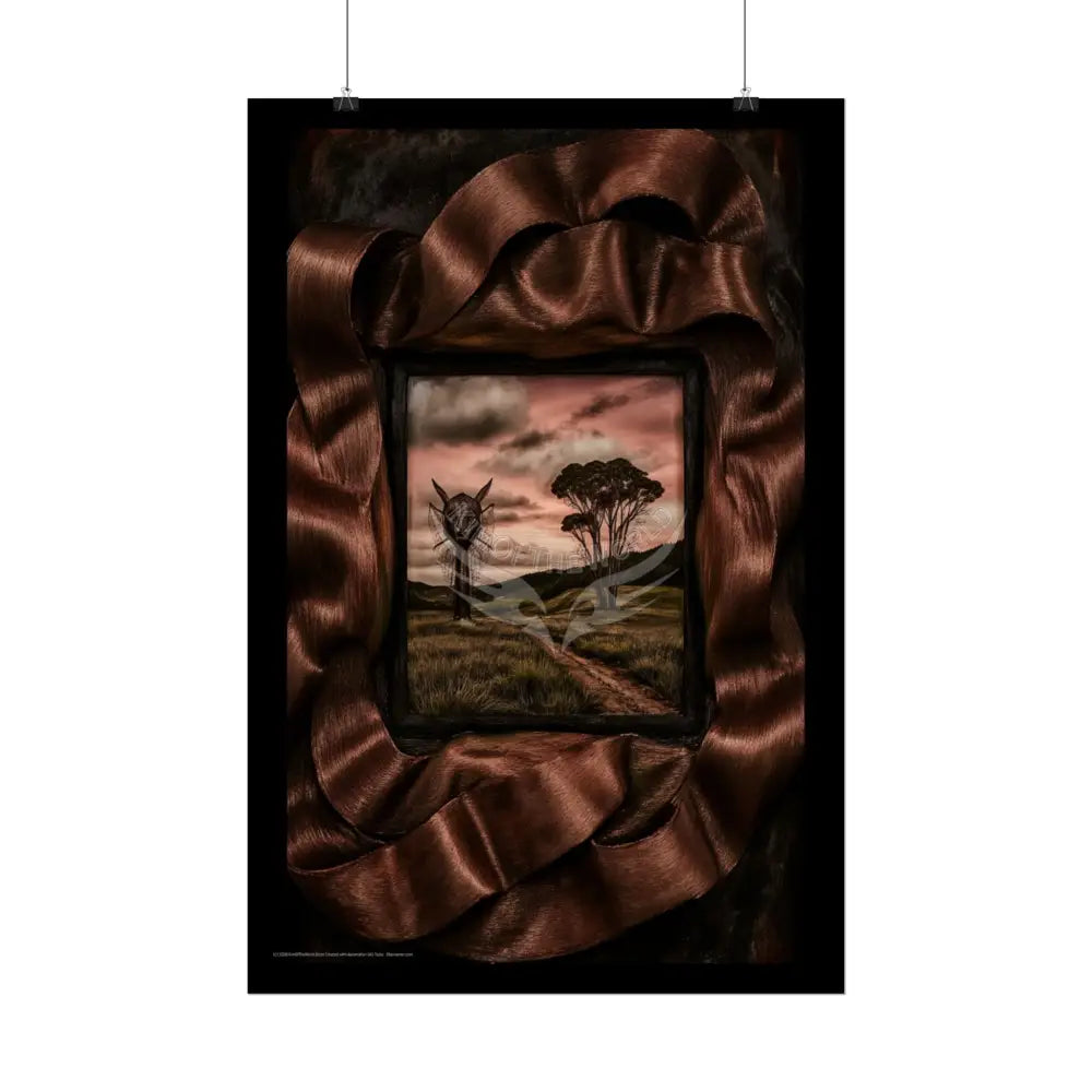 Sunset Creeper Portal Through Rock Frame (3D Dimension View) - Rolled Poster Poster