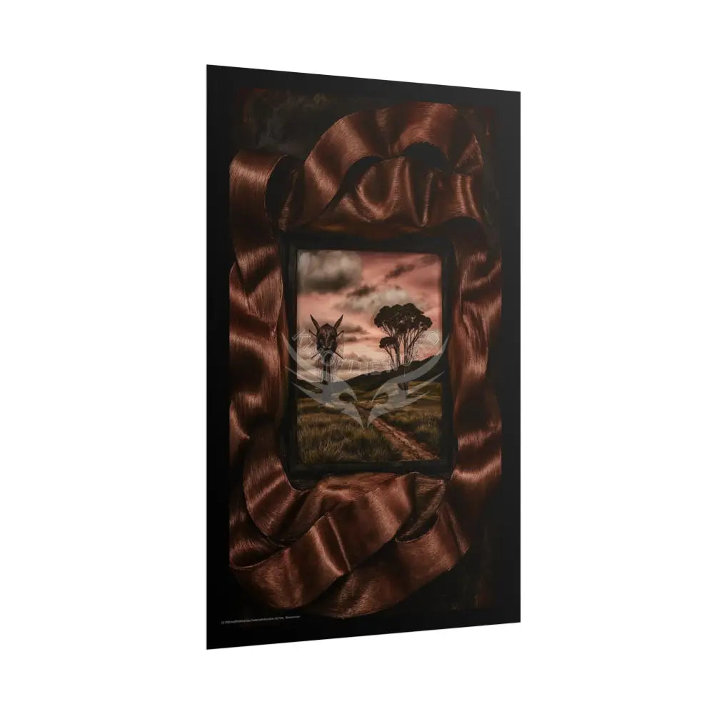Sunset Creeper Portal Through Rock Frame (3D Dimension View) - Rolled Poster Poster