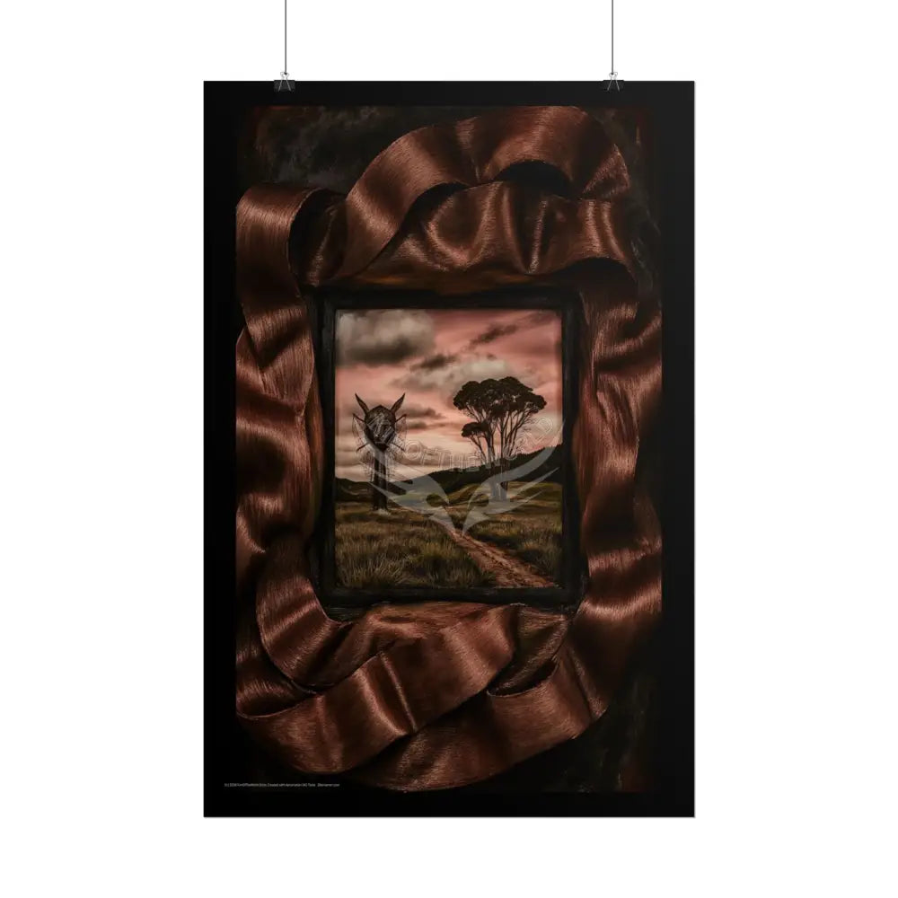Sunset Creeper Portal Through Rock Frame (3D Dimension View) - Rolled Poster Poster