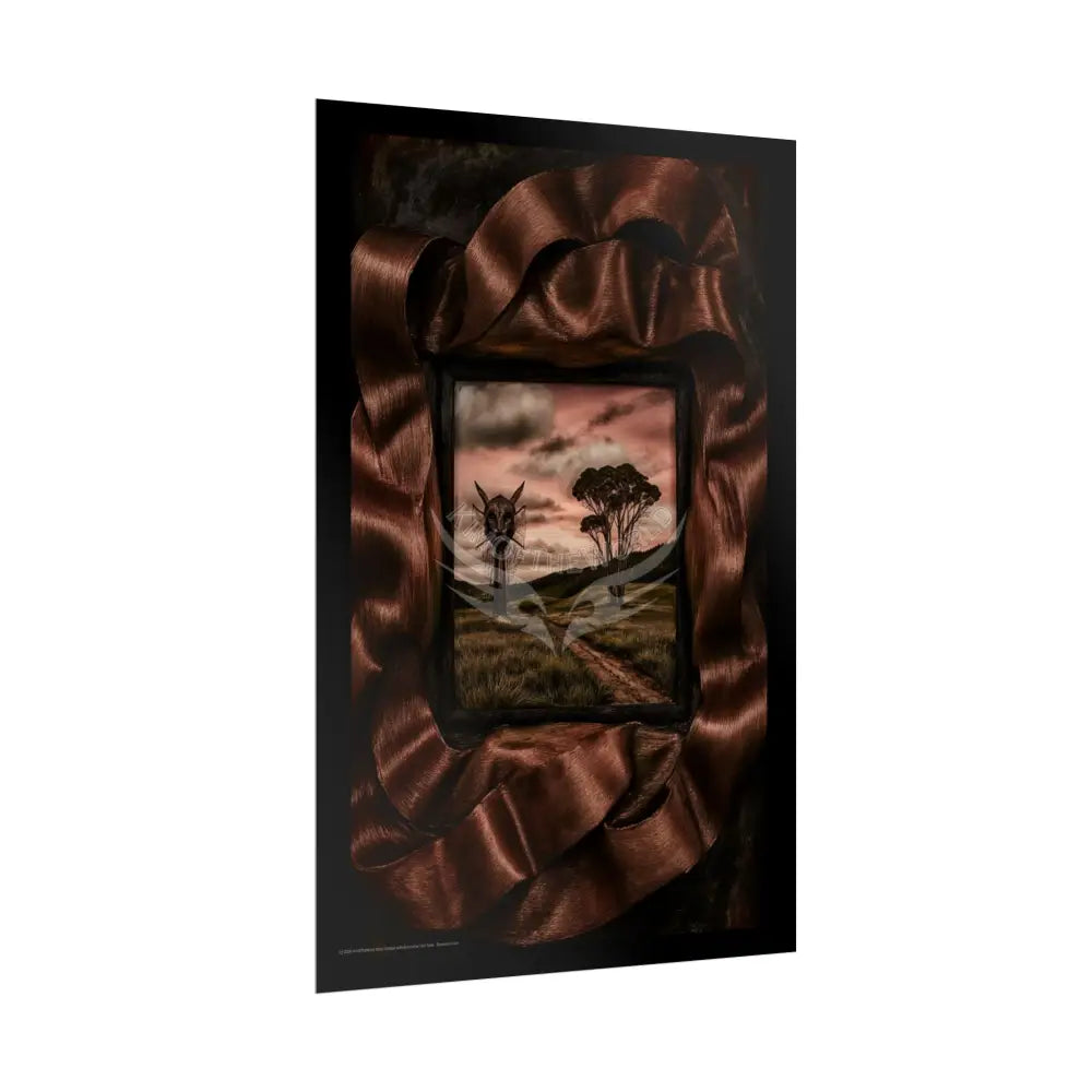 Sunset Creeper Portal Through Rock Frame (3D Dimension View) - Rolled Poster Poster