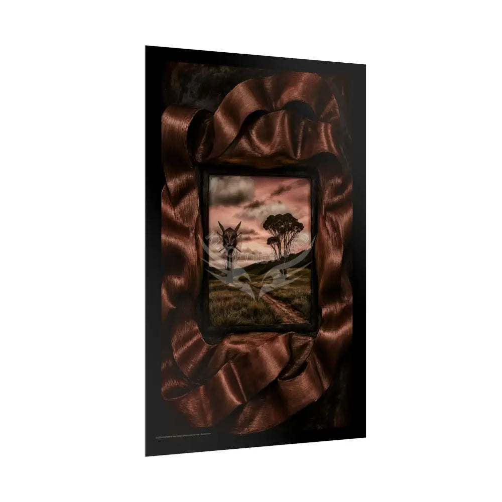 Sunset Creeper Portal Through Rock Frame (3D Dimension View) - Rolled Poster Poster