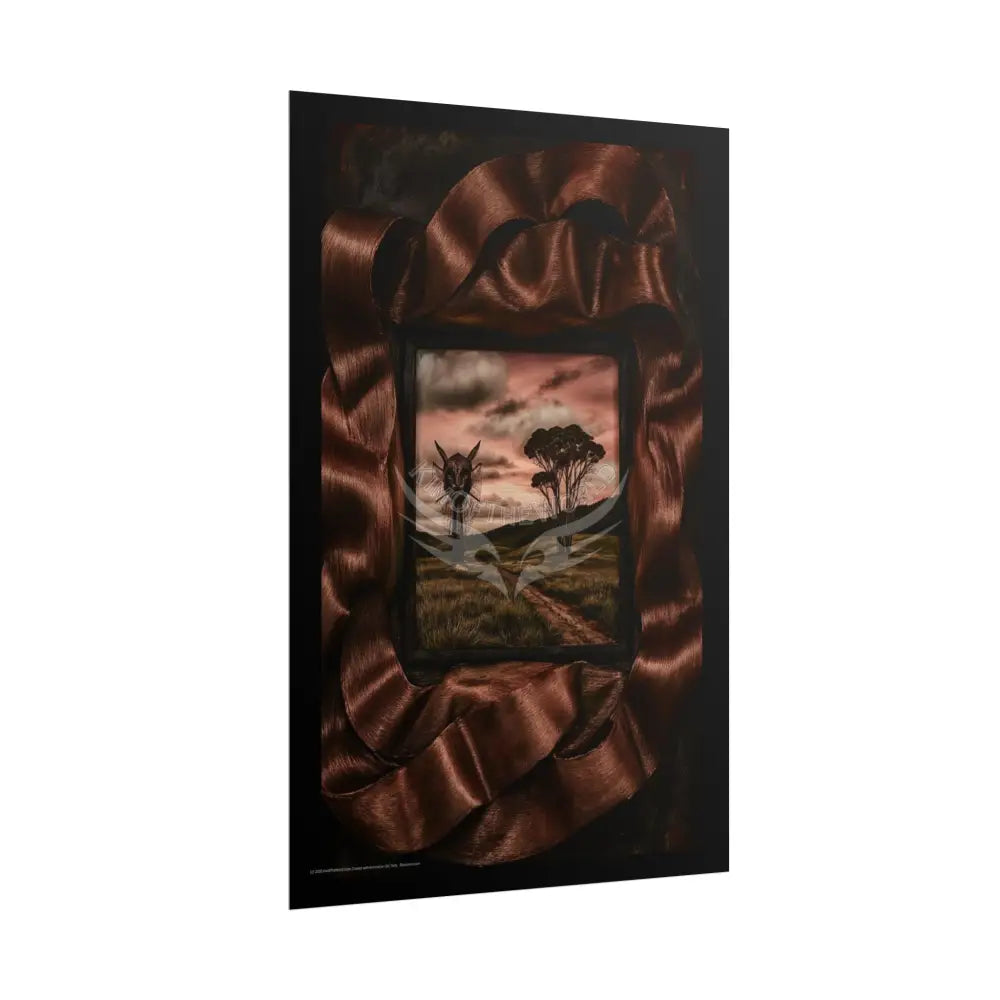 Sunset Creeper Portal Through Rock Frame (3D Dimension View) - Rolled Poster Poster