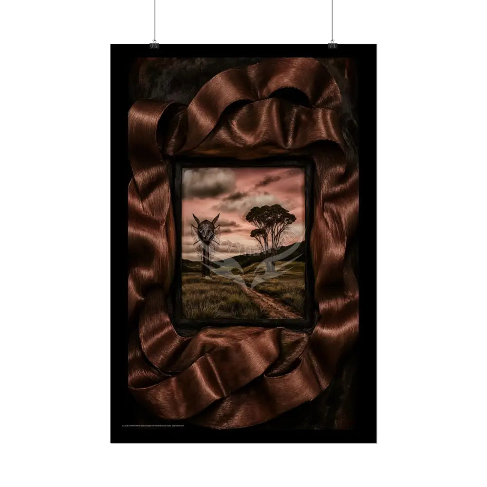 Sunset Creeper Portal Through Rock Frame (3D Dimension View) - Rolled Poster Poster