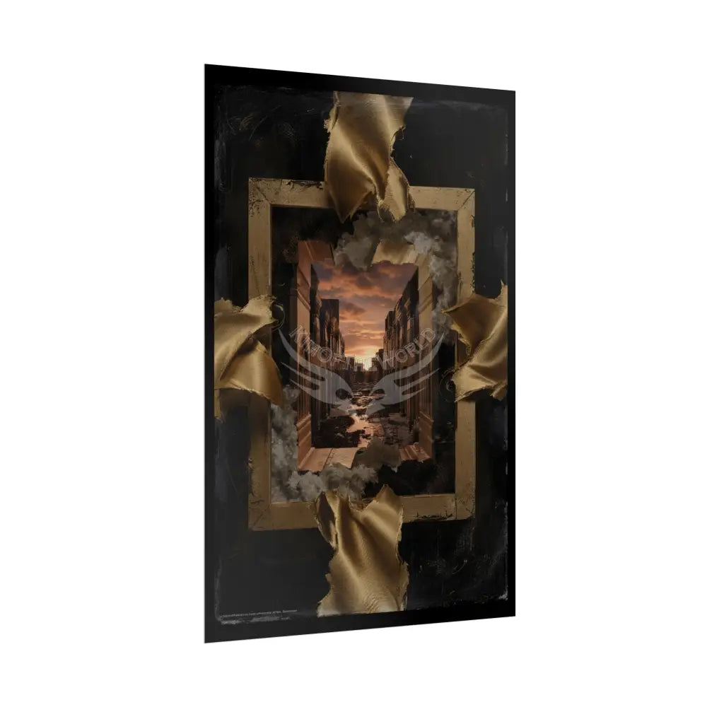 Sunset Portal Through Rock Frame (3D Dimension View) - Rolled Poster Poster