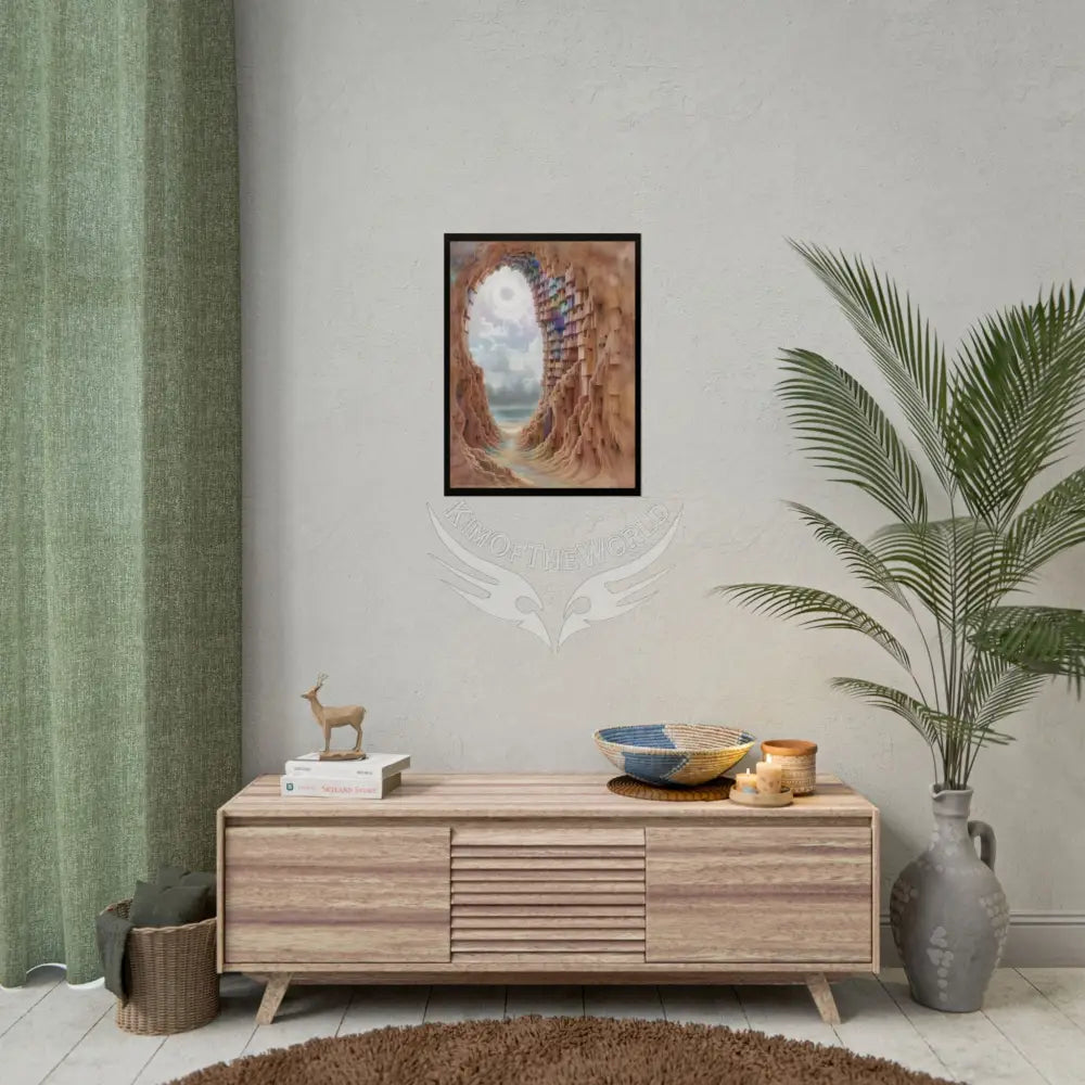 Surreal 3D Cavescape Rolled Poster — Giant Funky Seaside Cave Art Poster