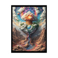 Surreal 3D Elemental Rainbow Cosmic Collage Poster — Funky Other Dimensions 18″ x 24″ (Vertical) / Semi Glossy Poster