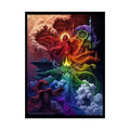 Surreal 3D Elemental Rainbow Cosmic Collage Poster — Funky Other Dimensions 18″ x 24″ (Vertical) / Semi Glossy Poster
