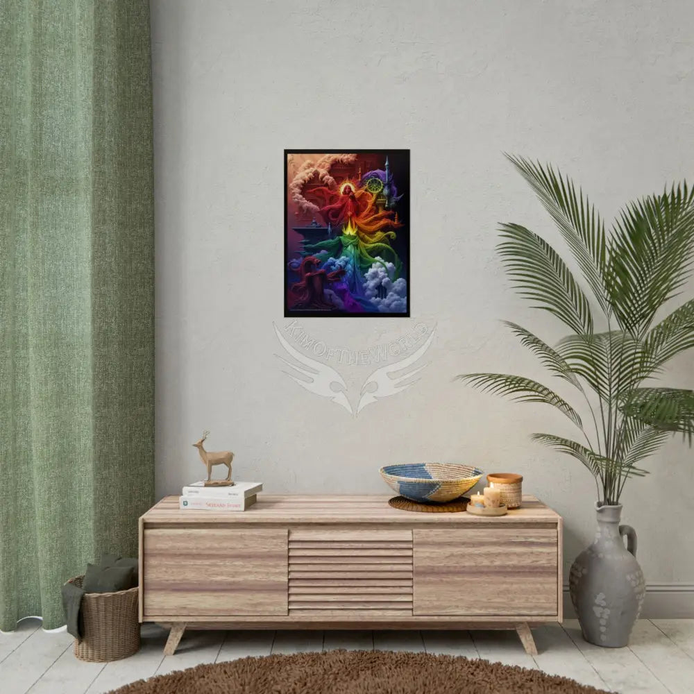 Surreal 3D Elemental Rainbow Cosmic Collage Poster — Funky Other Dimensions Poster