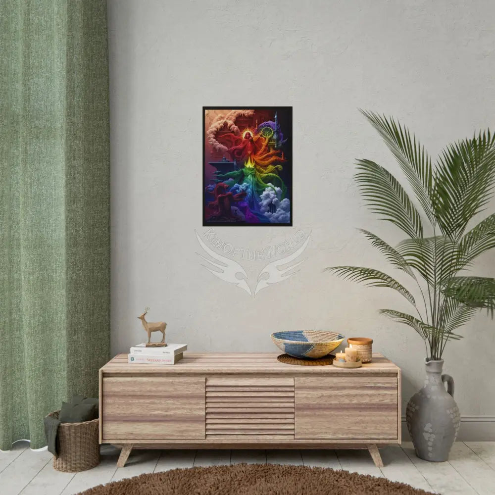 Surreal 3D Elemental Rainbow Cosmic Collage Poster — Funky Other Dimensions Poster