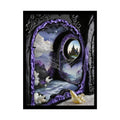 Surreal 3D Elemental Ribbon Portal Poster — Funky Balconies & Doors to Other Dimensions - Purple 18″ x 24″ (Vertical)