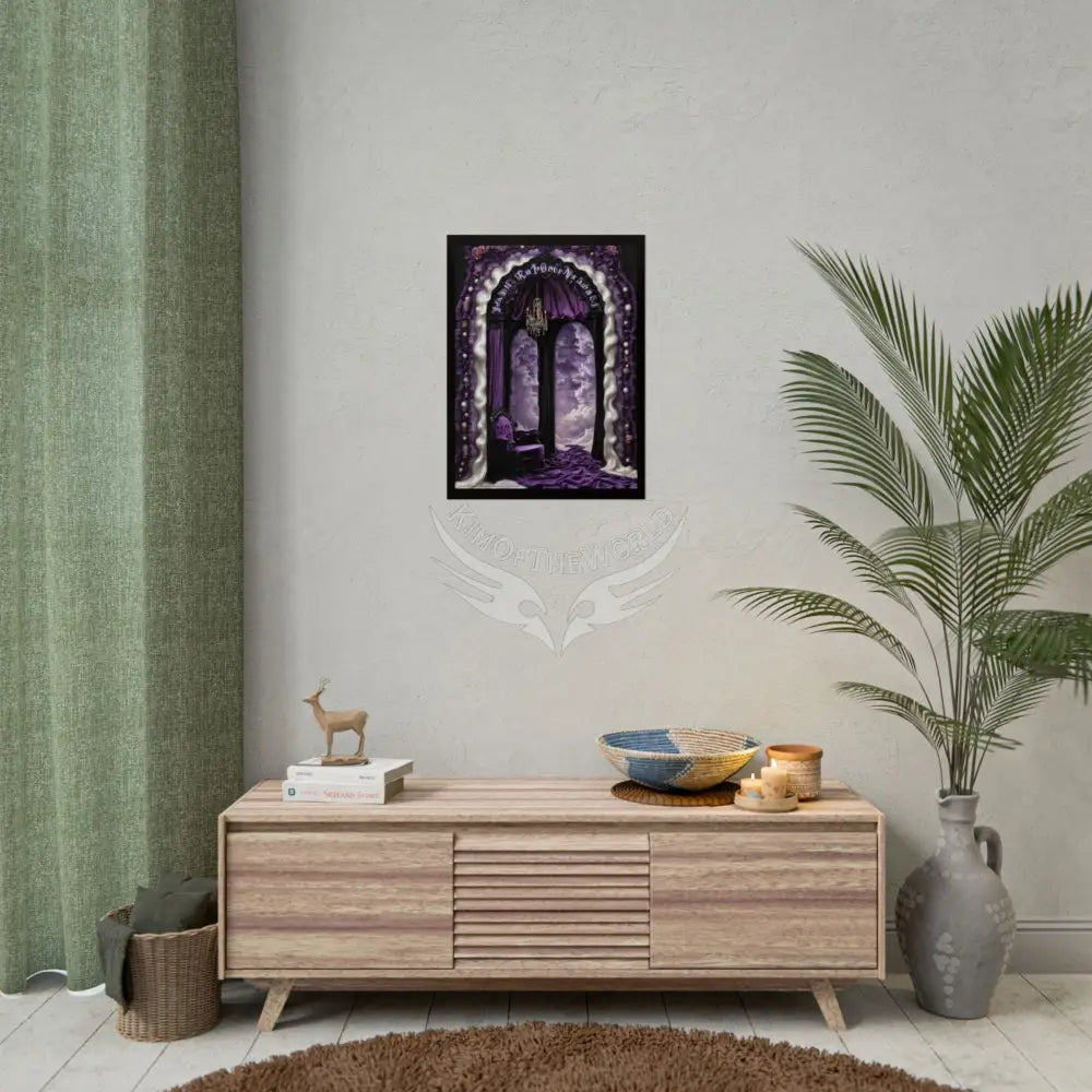 Surreal 3D Elemental Ribbon Portal Poster — Funky Balconies & Doors to Other Dimensions - Purple Poster