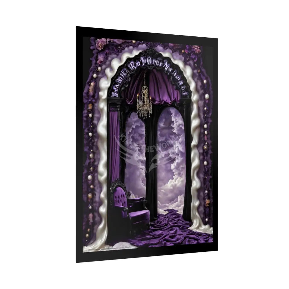 Surreal 3D Elemental Ribbon Portal Poster — Funky Balconies & Doors to Other Dimensions - Purple Poster