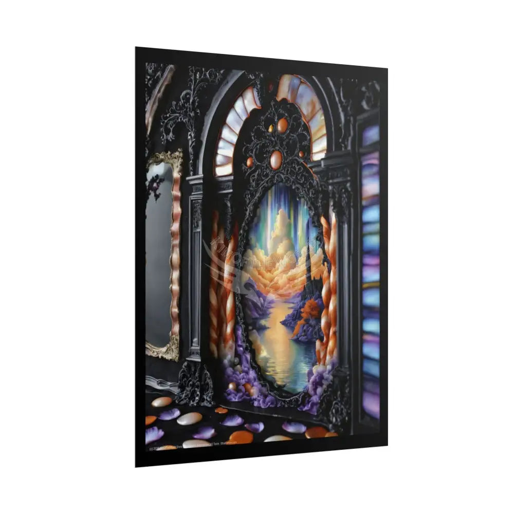 Surreal 3D Elemental Ribbon Portal Poster — Funky Balconies & Doors to Other Dimensions - Rainbow Poster