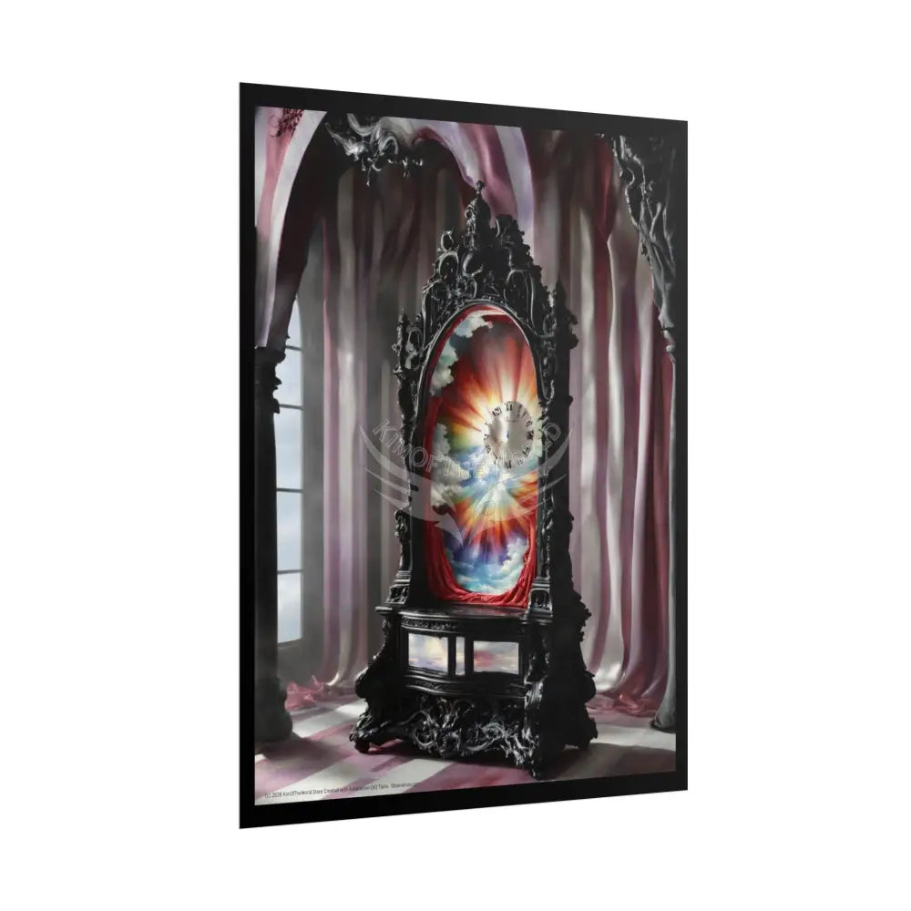 Surreal 3D Elemental Ribbon Portal Poster — Funky Balconies & Doors to Other Dimensions - Rainbow Poster